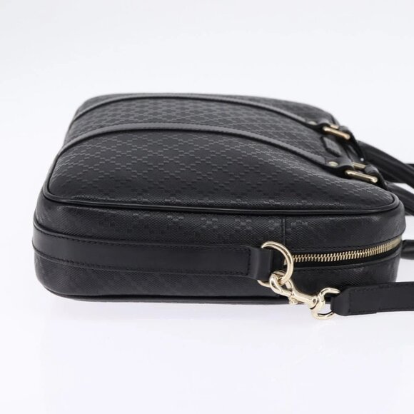 GUCCI Diamante Hand Bag Leather 2way Black Gold 344357 Auth 135065 - Picture 7 of 16